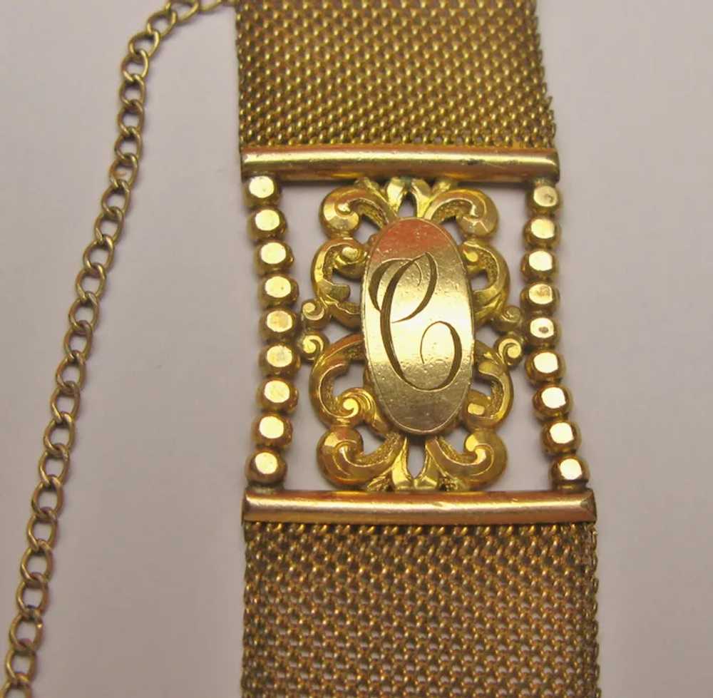 Edwardian Gold Filled Mesh Pocket Watch Chain Wit… - image 3
