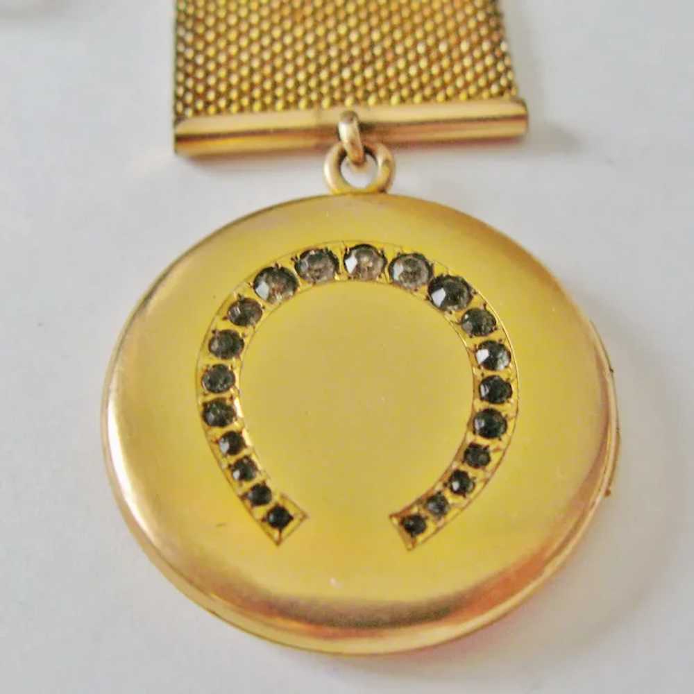 Edwardian Gold Filled Mesh Pocket Watch Chain Wit… - image 4