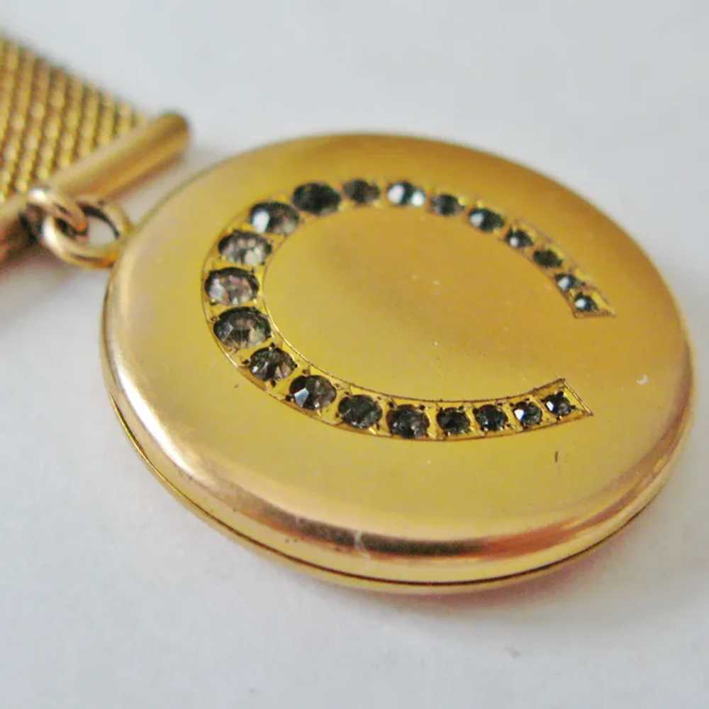 Edwardian Gold Filled Mesh Pocket Watch Chain Wit… - image 6