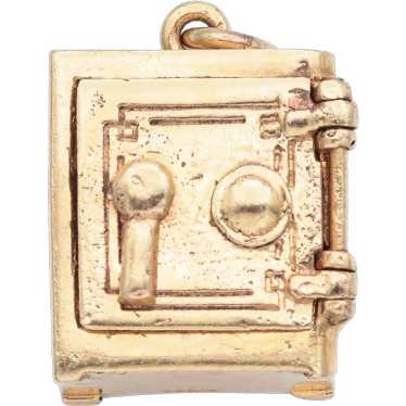 Vintage 14K Yellow Gold Movable Money Safe Charm … - image 1