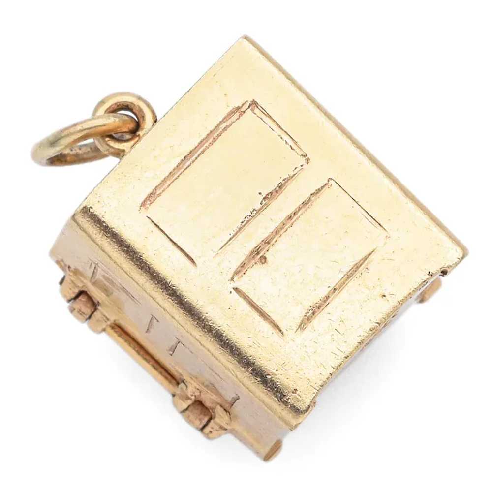 Vintage 14K Yellow Gold Movable Money Safe Charm … - image 6