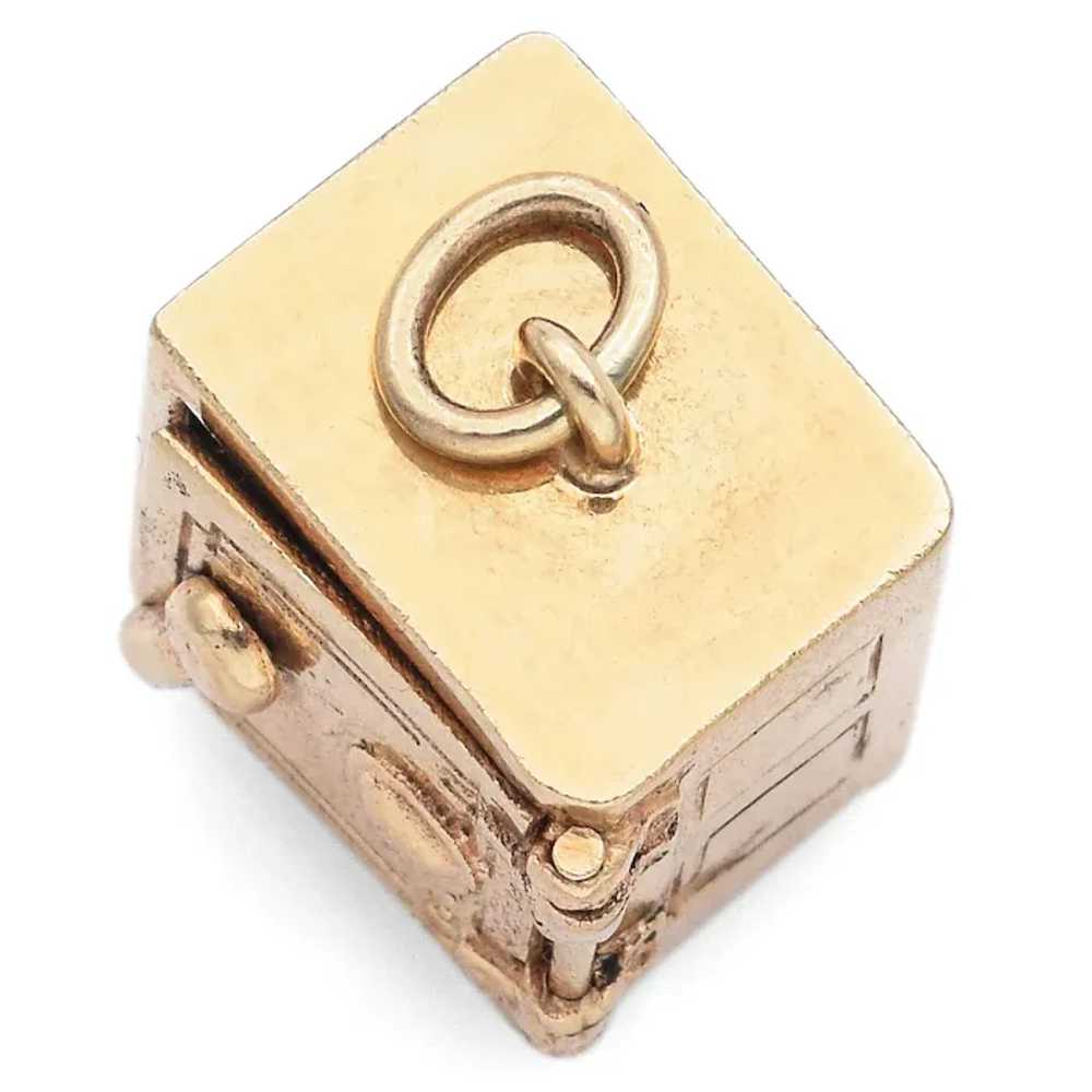 Vintage 14K Yellow Gold Movable Money Safe Charm … - image 7