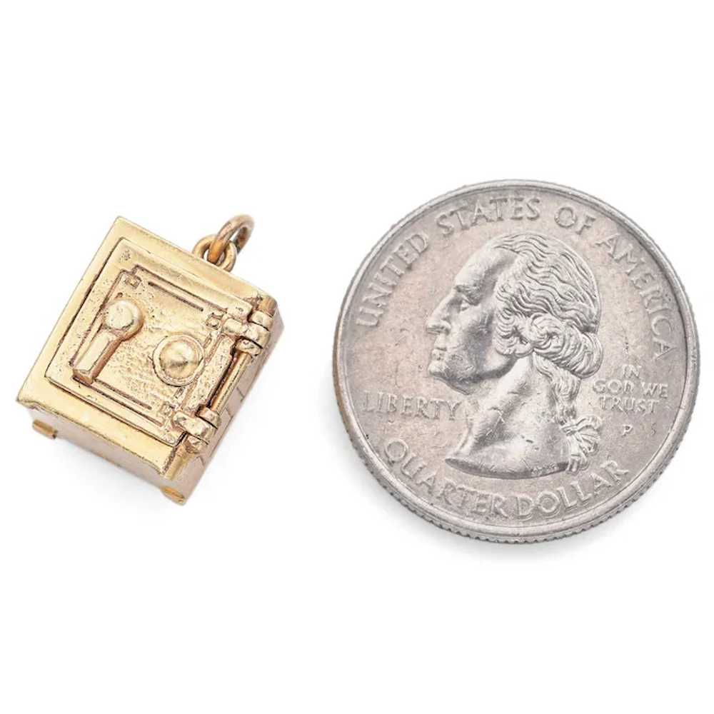 Vintage 14K Yellow Gold Movable Money Safe Charm … - image 8