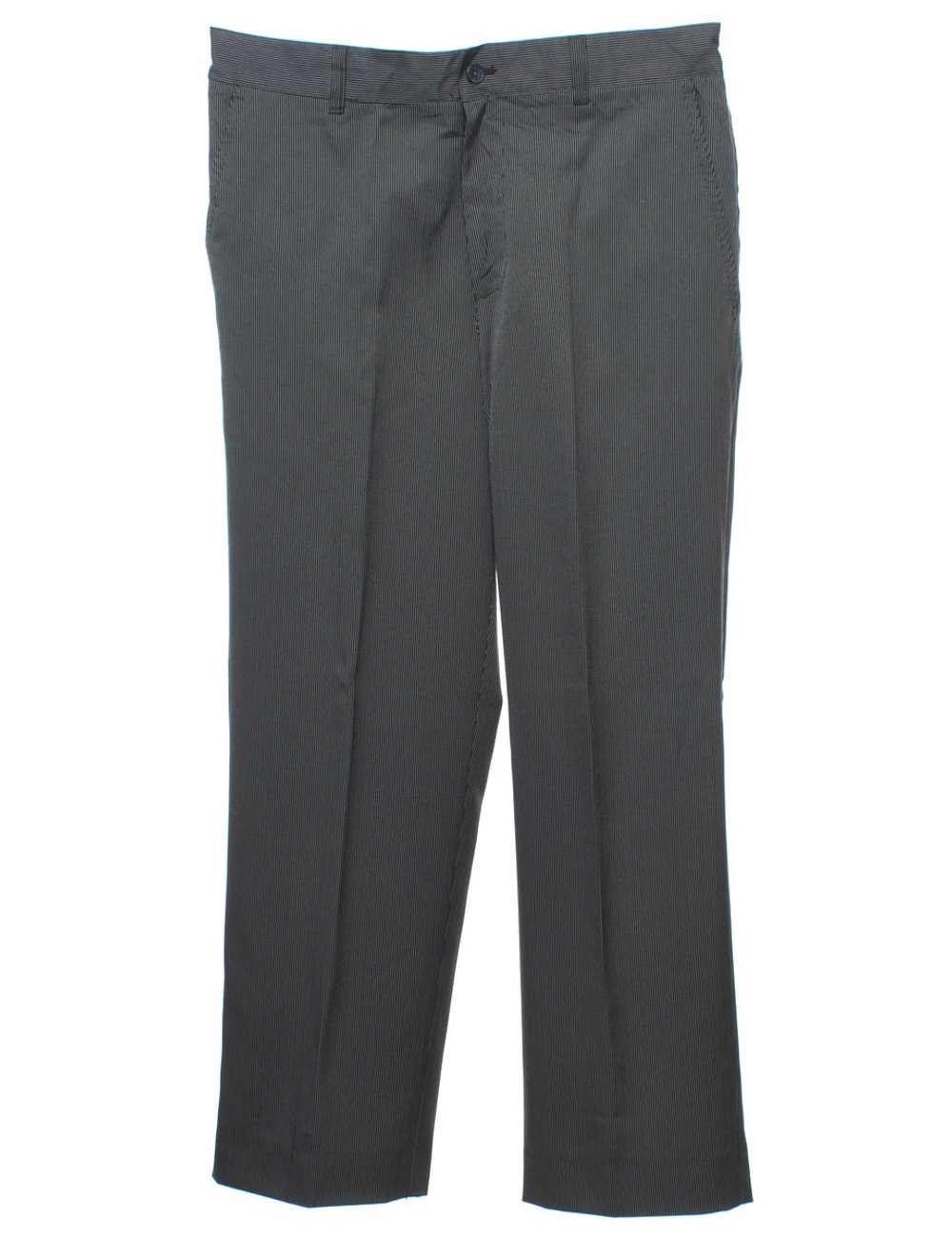 Izod Pinstriped Black Suit Trousers - W34 L30 - image 1