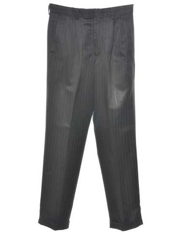 Pinstriped Black Classic Suit Trousers - W30 L30 - image 1