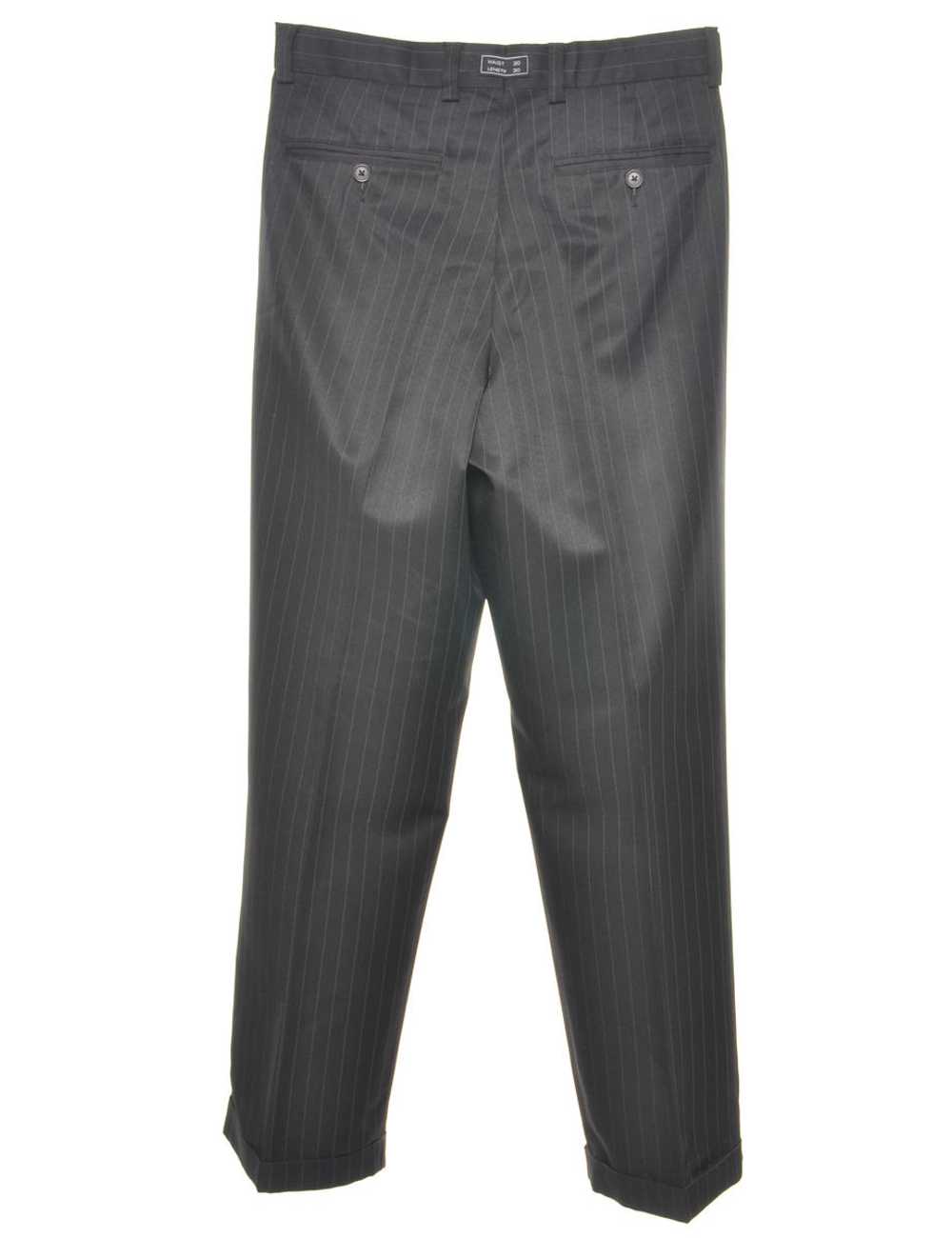 Pinstriped Black Classic Suit Trousers - W30 L30 - image 2