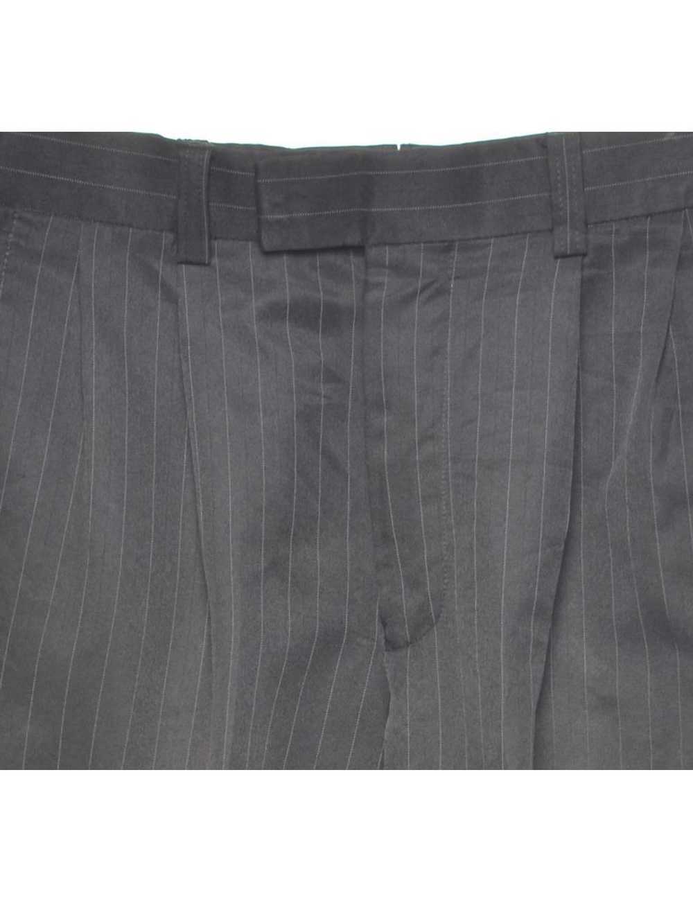 Pinstriped Black Classic Suit Trousers - W30 L30 - image 3