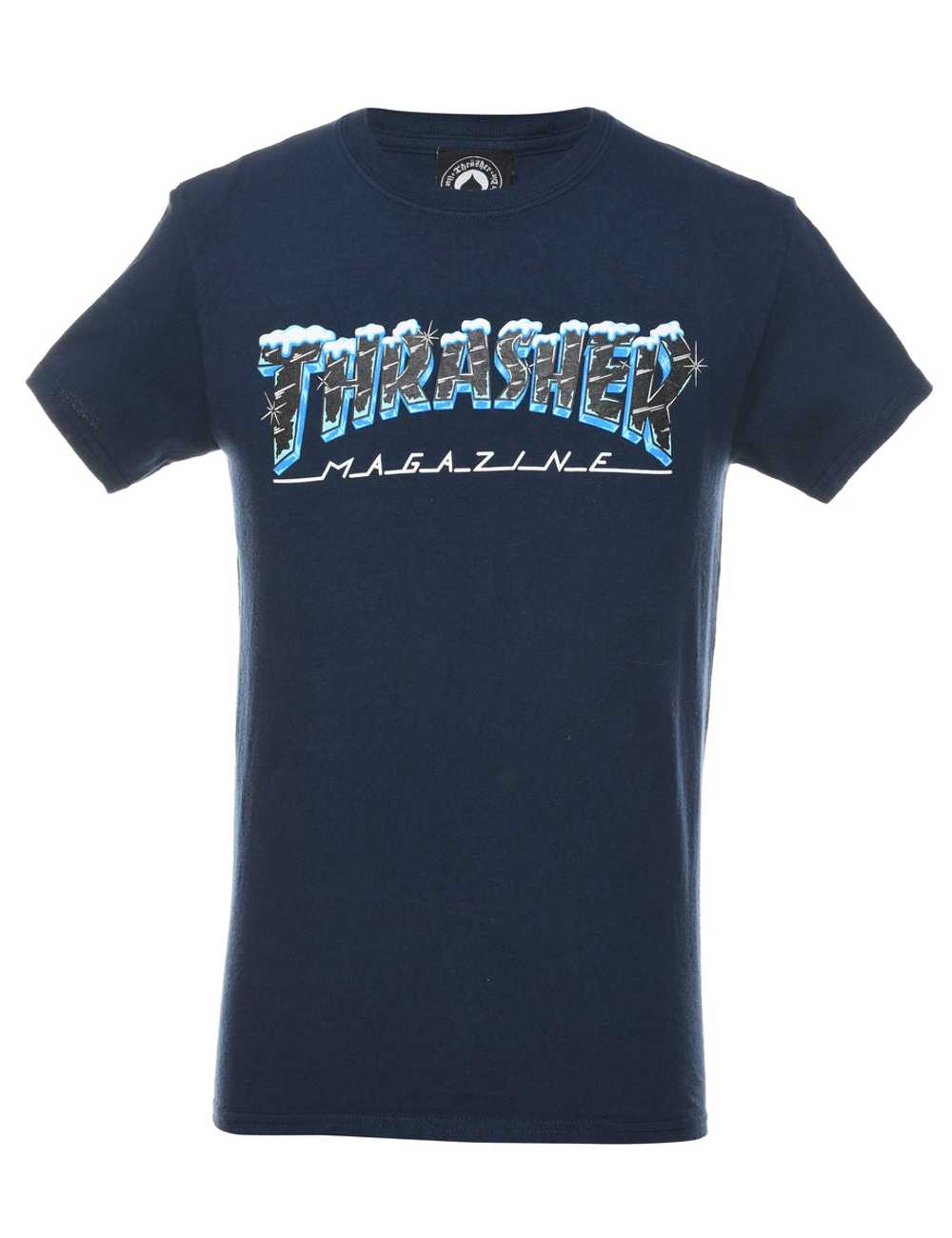 Navy Thrasher Printed T-shirt - S - image 1