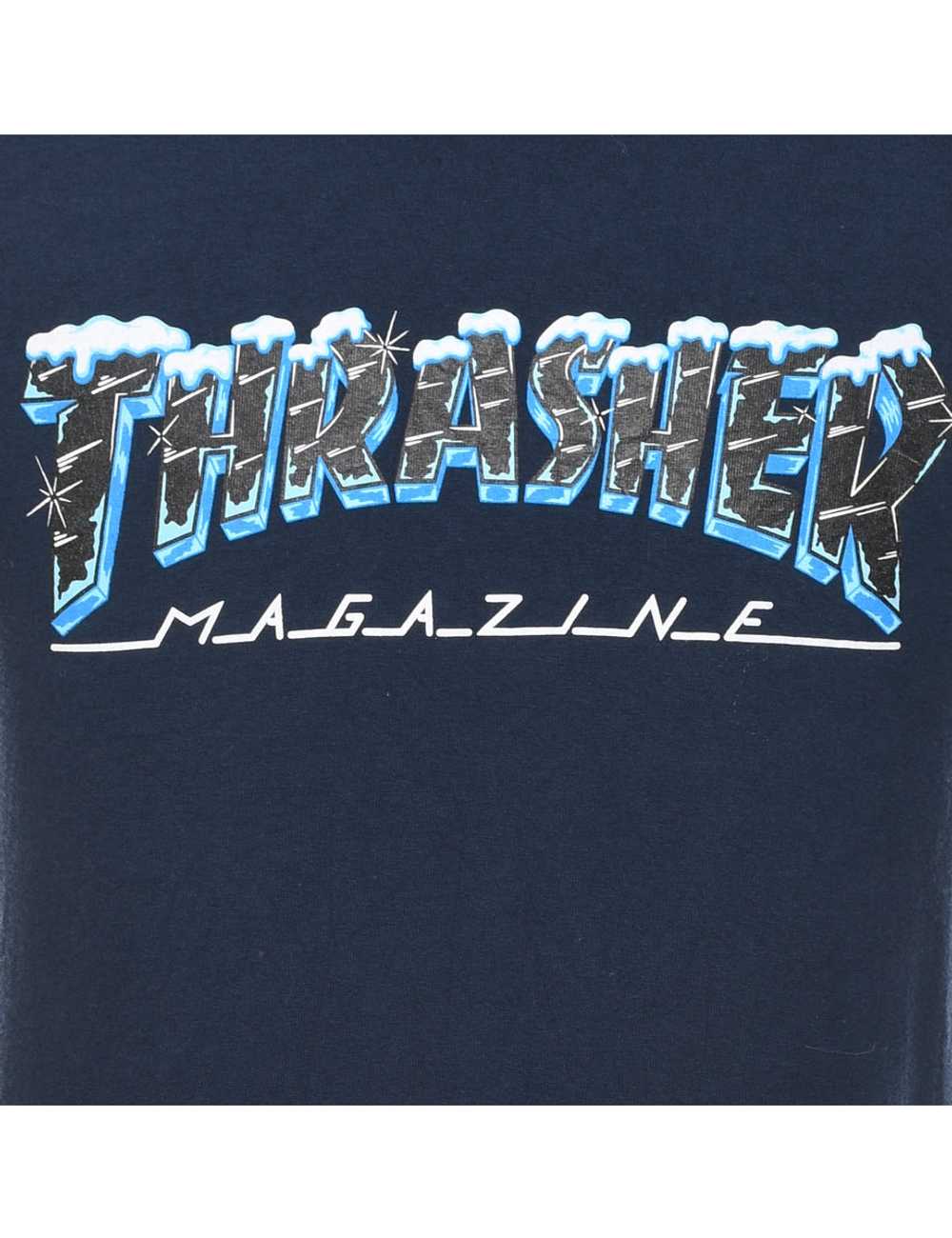 Navy Thrasher Printed T-shirt - S - image 3