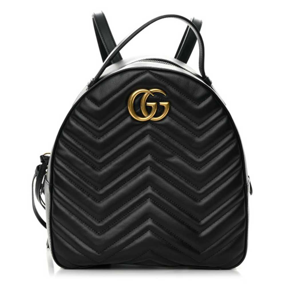 GUCCI Calfskin Matelasse GG Marmont Backpack Black - image 1