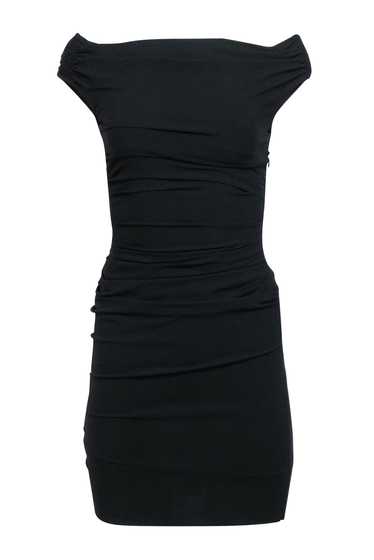 Helmut Lang - Black Ruched Mini Dress w/ Back Cuto