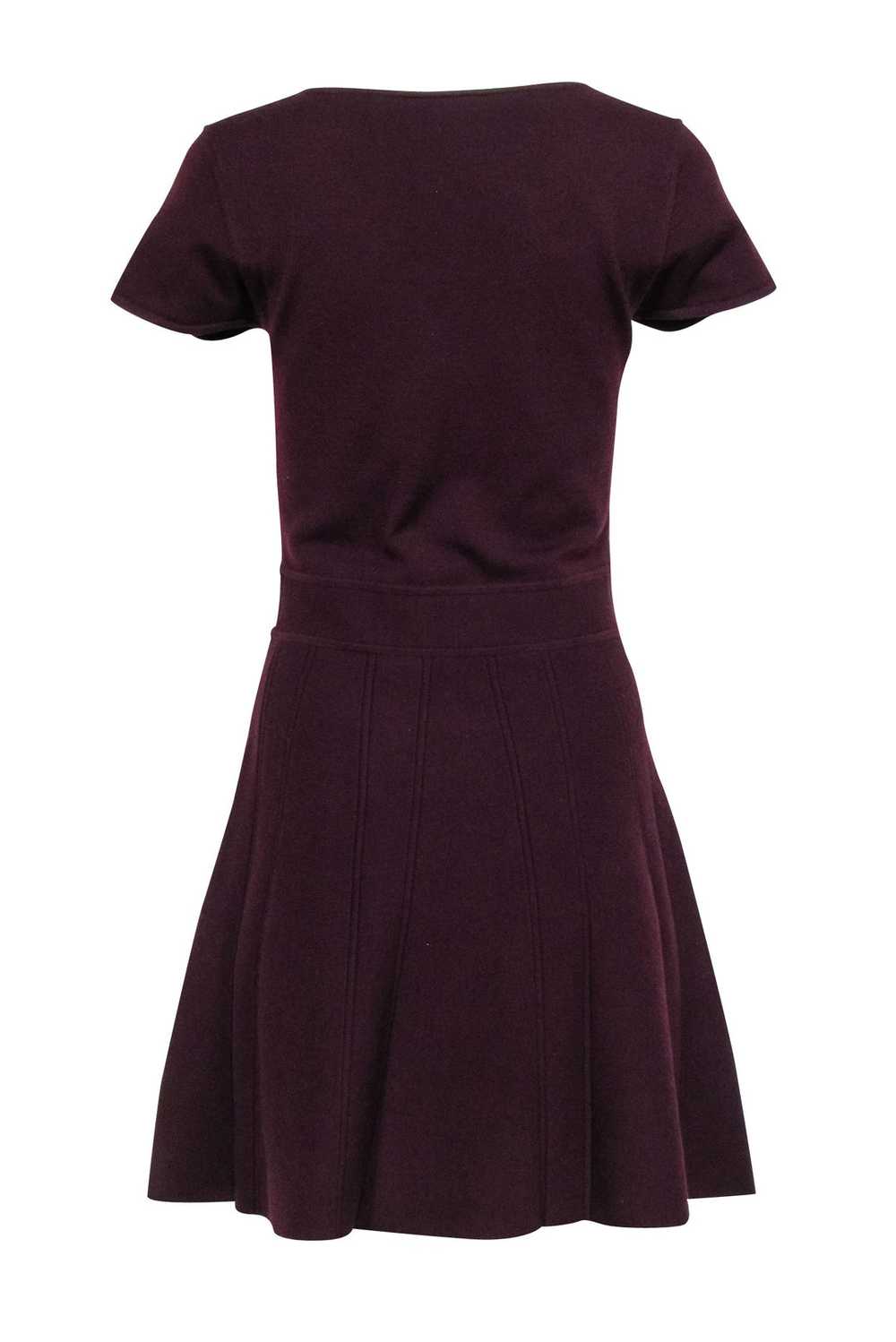 Theory - Maroon Fit & Flare Knit Dress Sz M - image 3