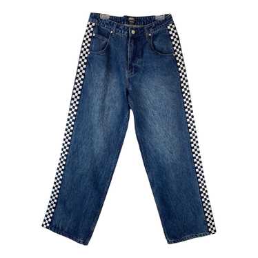 WESC Jay Wide Leg Checkered Stripe Jeans - image 1