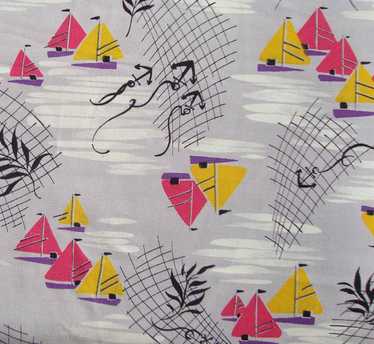 Vintage authentic 1940s/50s Abstract Print Rayon Fabric Yardage