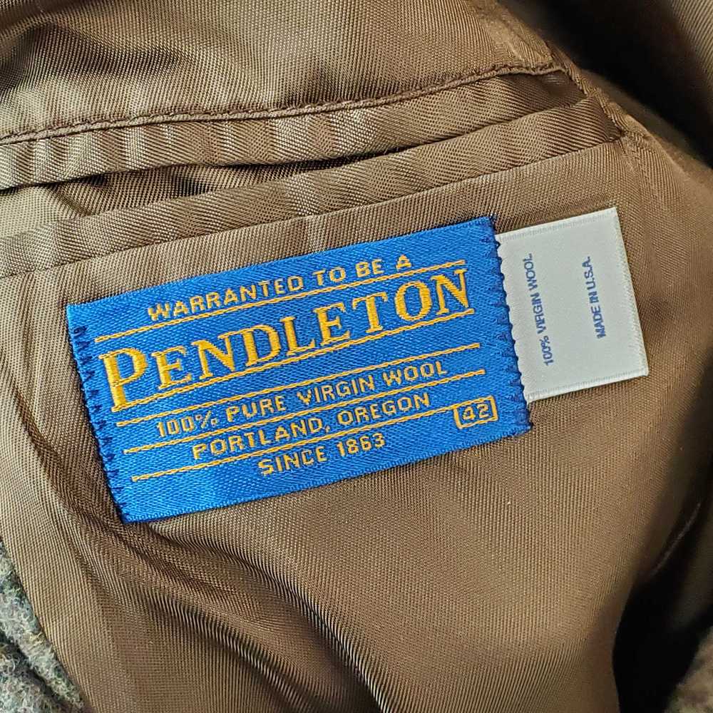 Pendleton Brown Wool Mens Blazer Jacket Size 42 - image 4