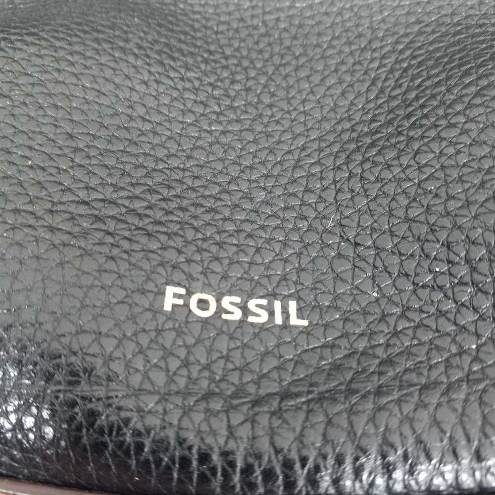 Fossil Black Leather Tote Purse - image 5