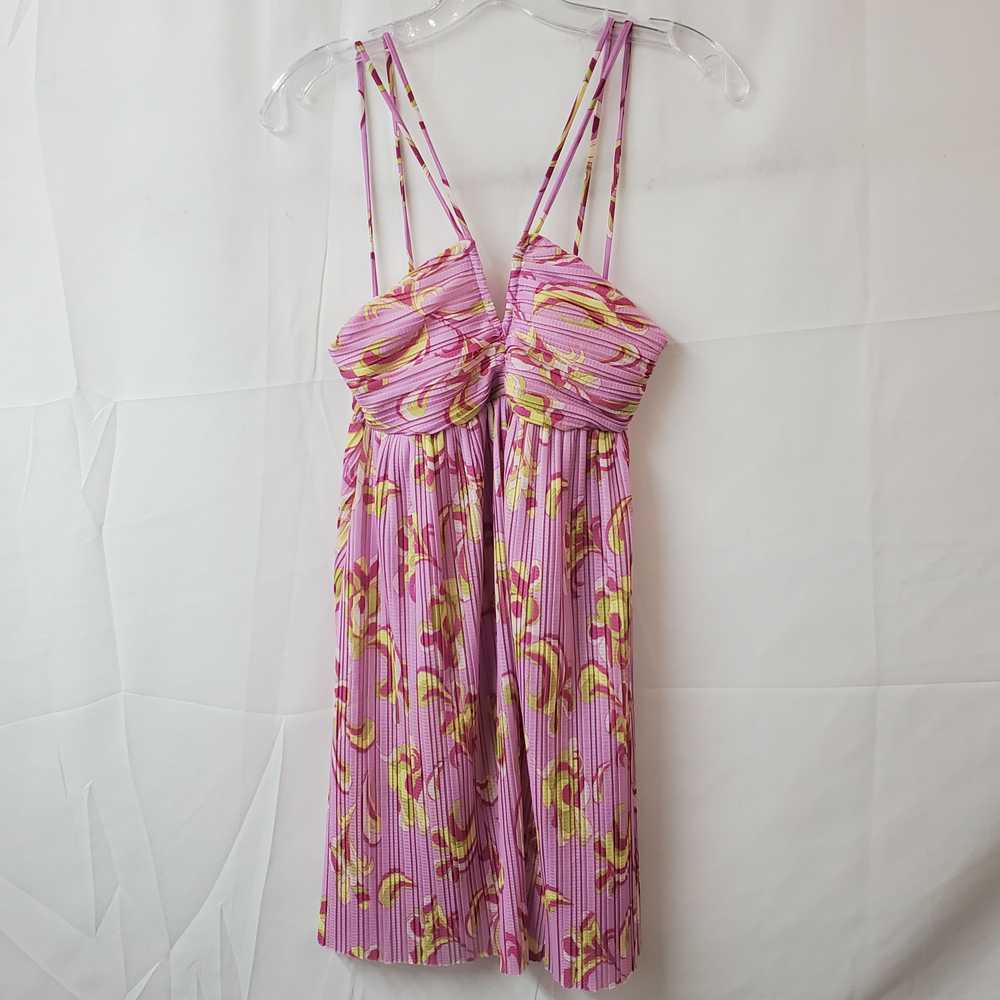 Zara Pink Floral Print Pleated Mini Sleeveless Dr… - image 1