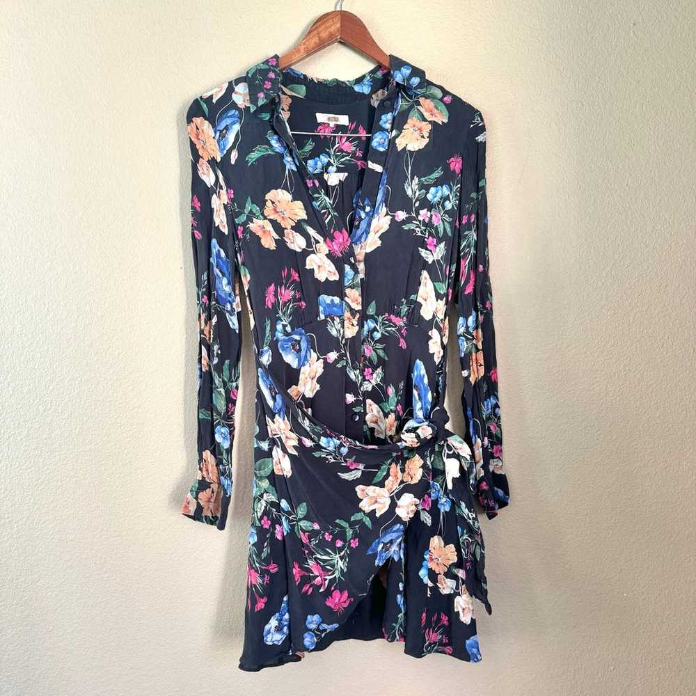 Parker Ora Sheer Silk Blend Floral Waist Tie Mini… - image 2