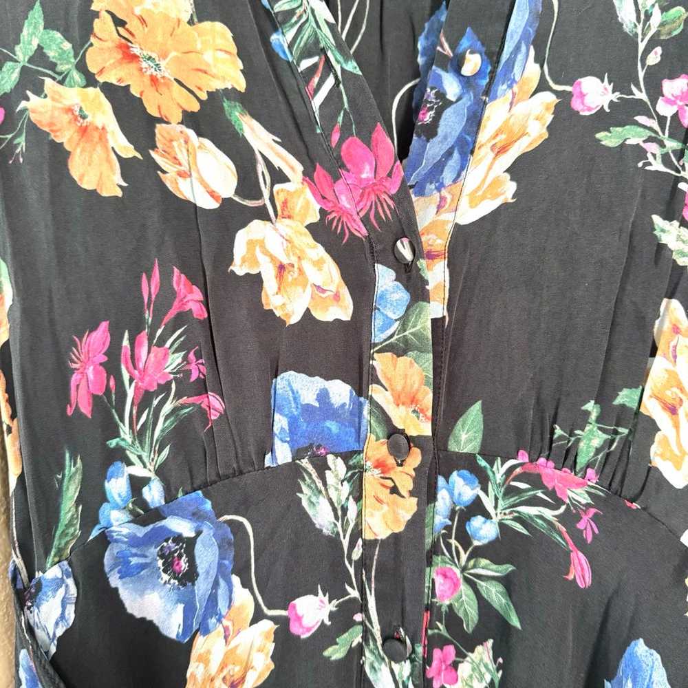 Parker Ora Sheer Silk Blend Floral Waist Tie Mini… - image 4