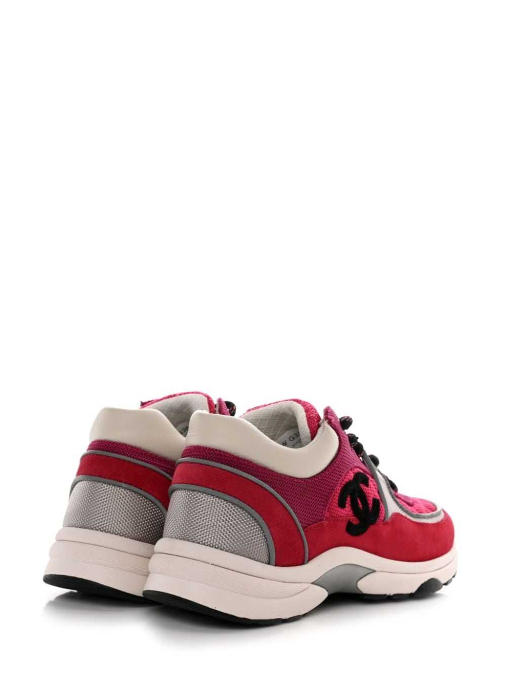 CHANEL Pre-Owned CC suede mesh sneakers - Pink - image 2