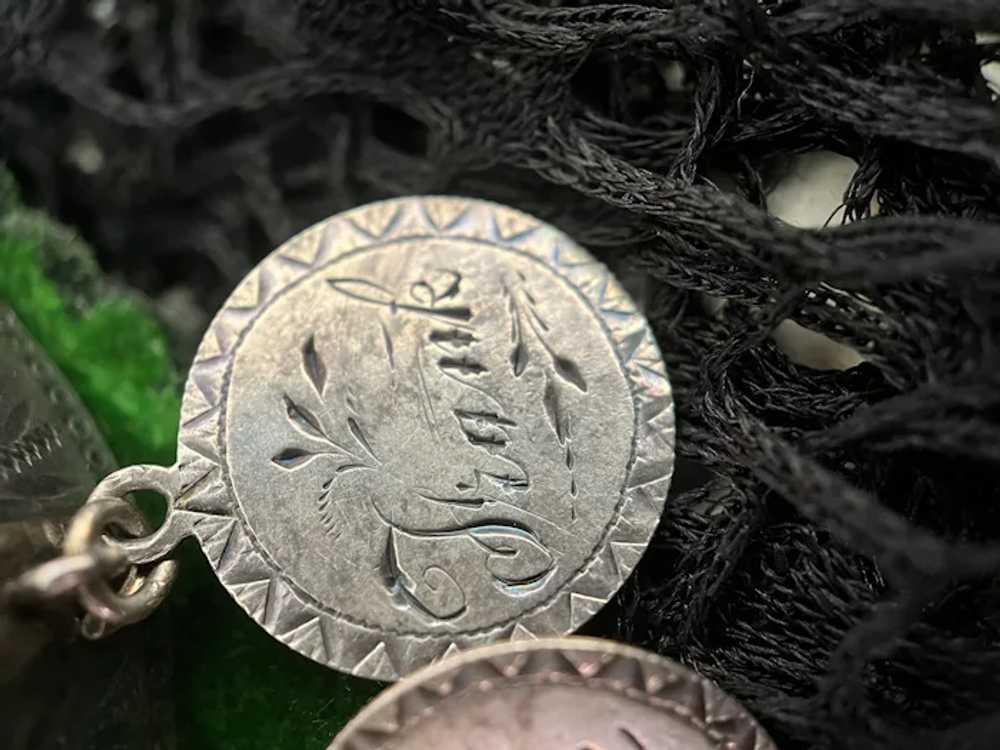 Victorian Silver Love Token Bracelet | Antique 18… - image 10