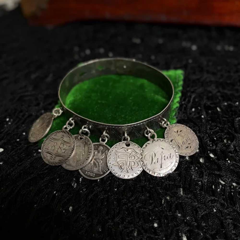 Victorian Silver Love Token Bracelet | Antique 18… - image 2