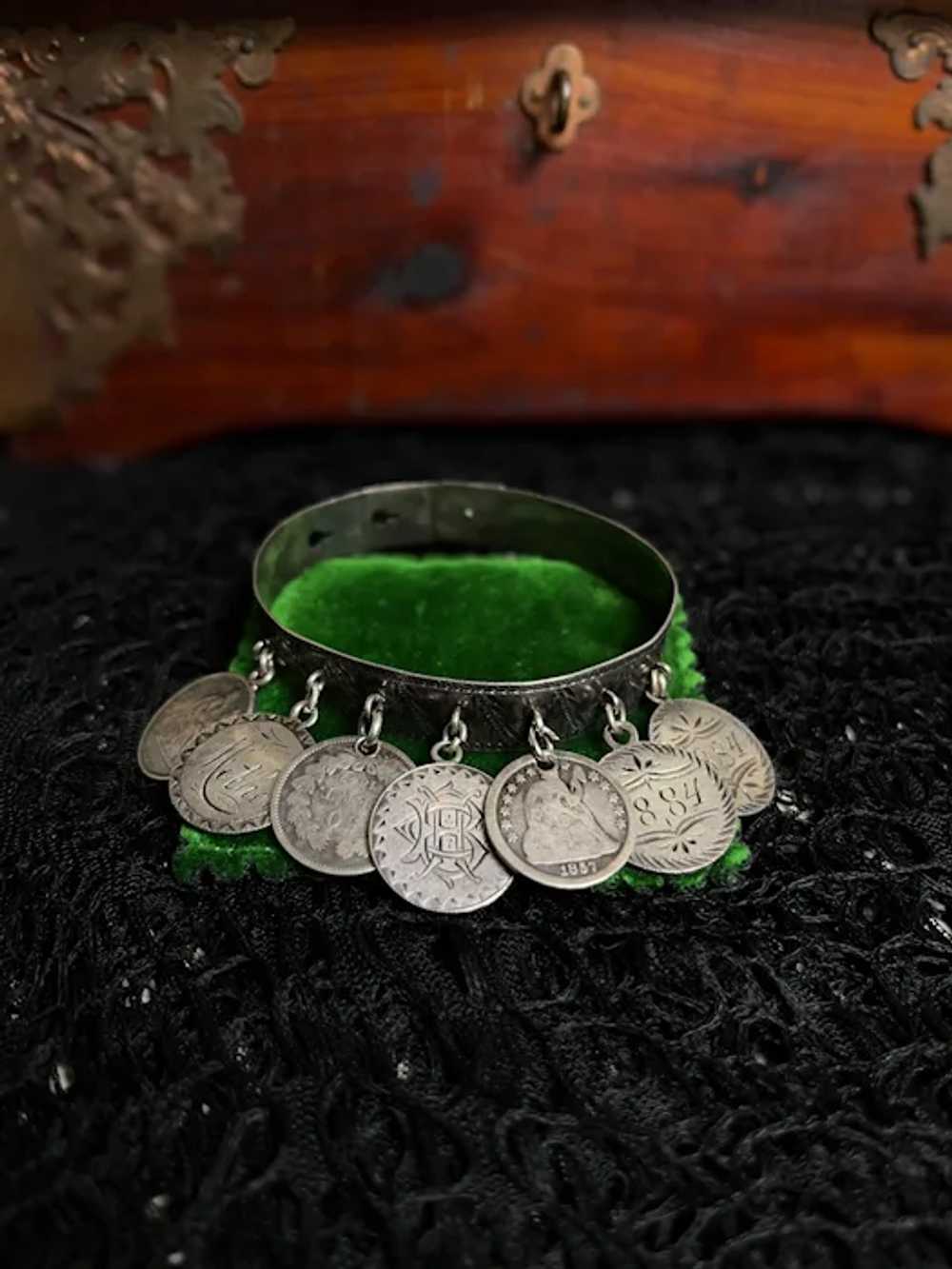Victorian Silver Love Token Bracelet | Antique 18… - image 7