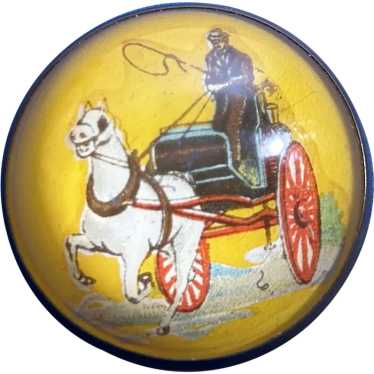 Vintage Button Bridle Rosette Horse Carriage Bras… - image 1