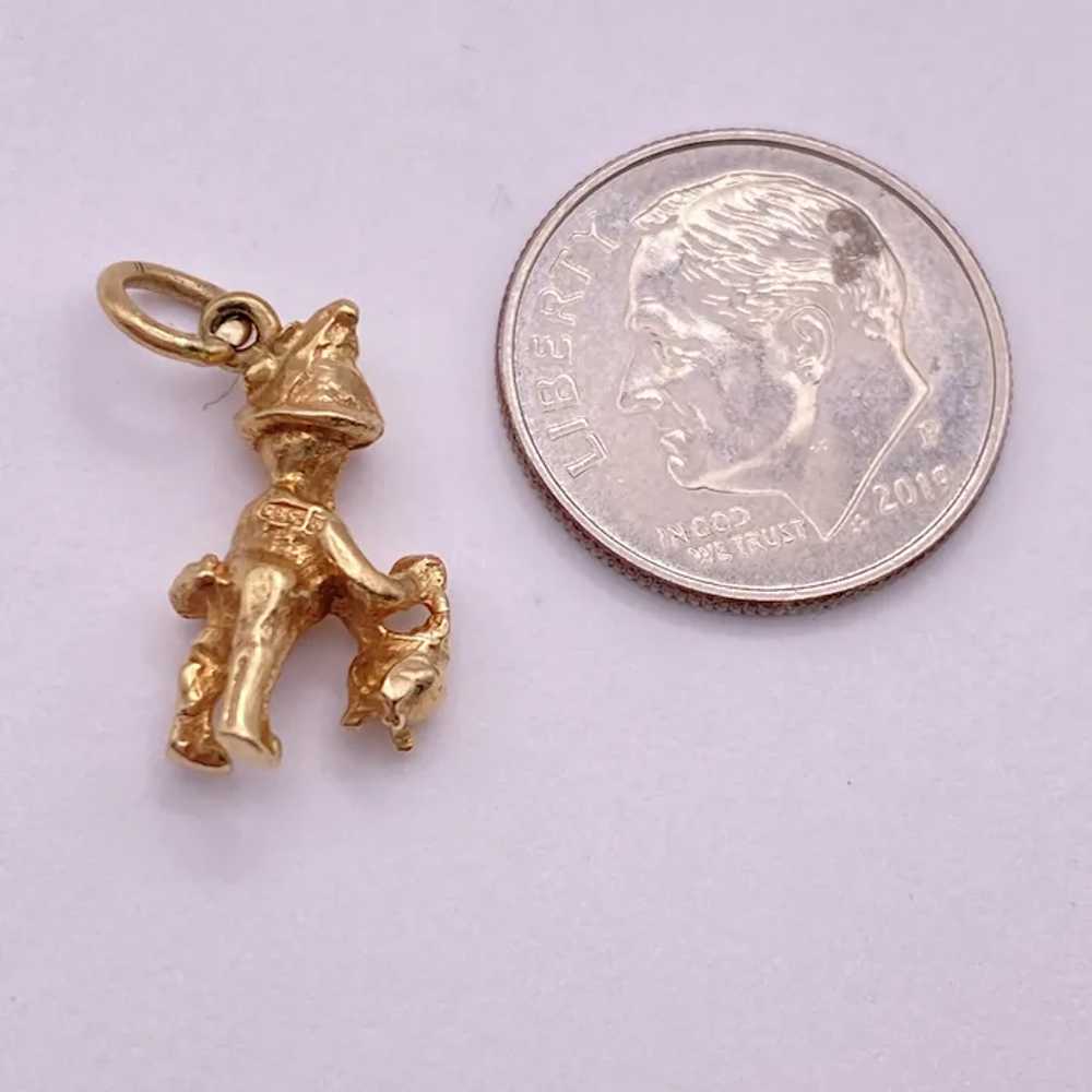 Leprechaun with Pot of Gold Vintage Charm 14K Gol… - image 2