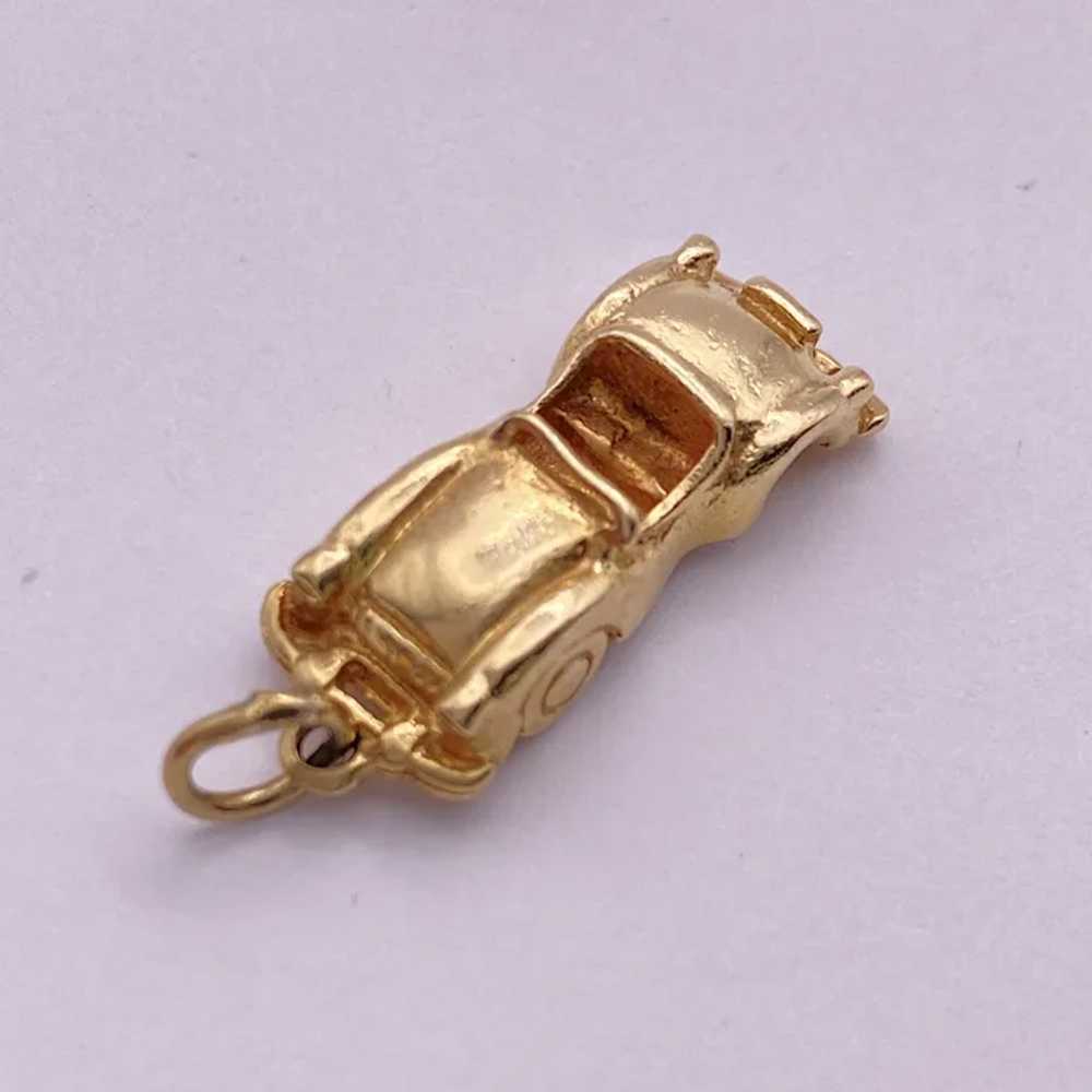 Convertible Coup Vintage Car Charm 14K Gold Three… - image 2