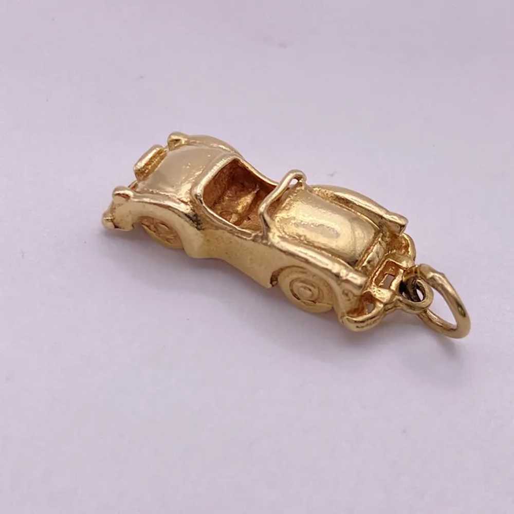 Convertible Coup Vintage Car Charm 14K Gold Three… - image 3