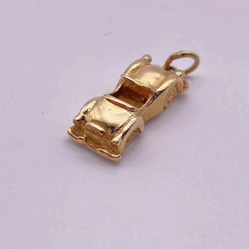 Convertible Coup Vintage Car Charm 14K Gold Three… - image 4