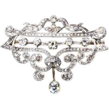 Edwardian Diamond Platinum Brooch