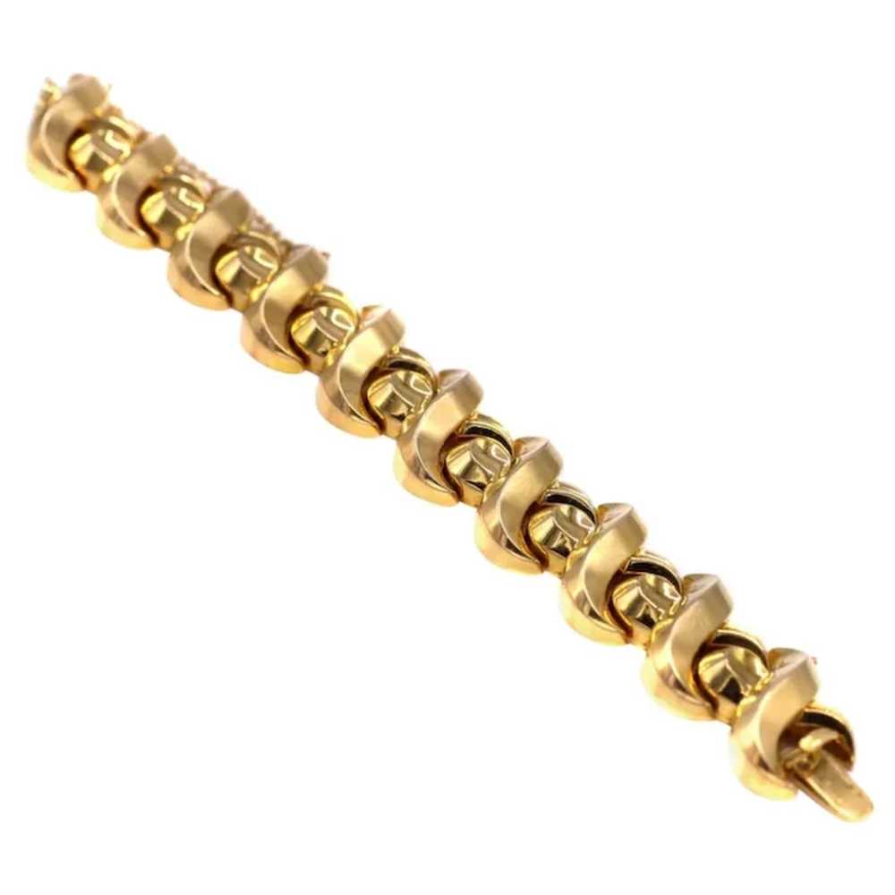 French Retro 18 Karat Gold Bracelet - image 2