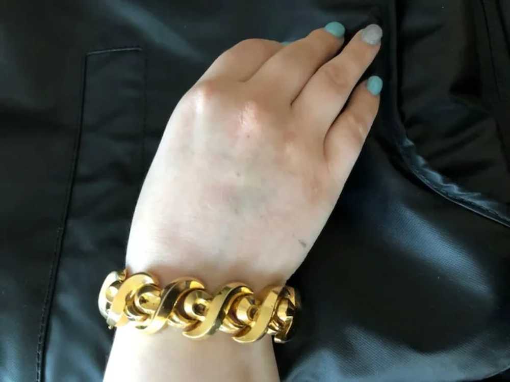 French Retro 18 Karat Gold Bracelet - image 3