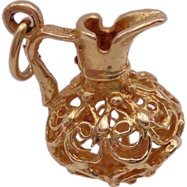 Ornate Carafe or Urn Vintage Charm 14K Gold Three… - image 1