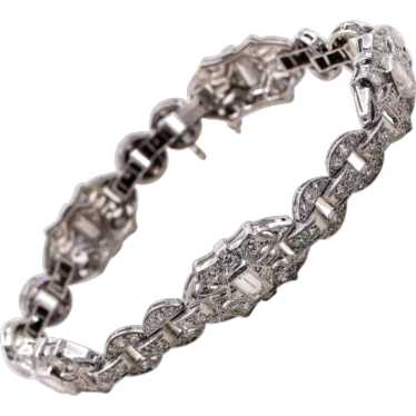 Art Deco Diamond Platinum Bracelet - image 1