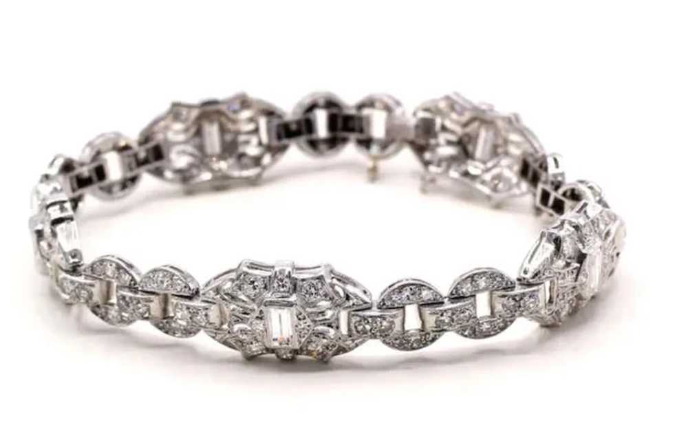 Art Deco Diamond Platinum Bracelet - image 3