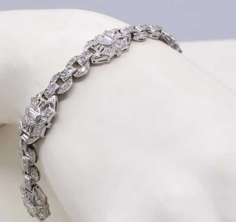 Art Deco Diamond Platinum Bracelet - image 4