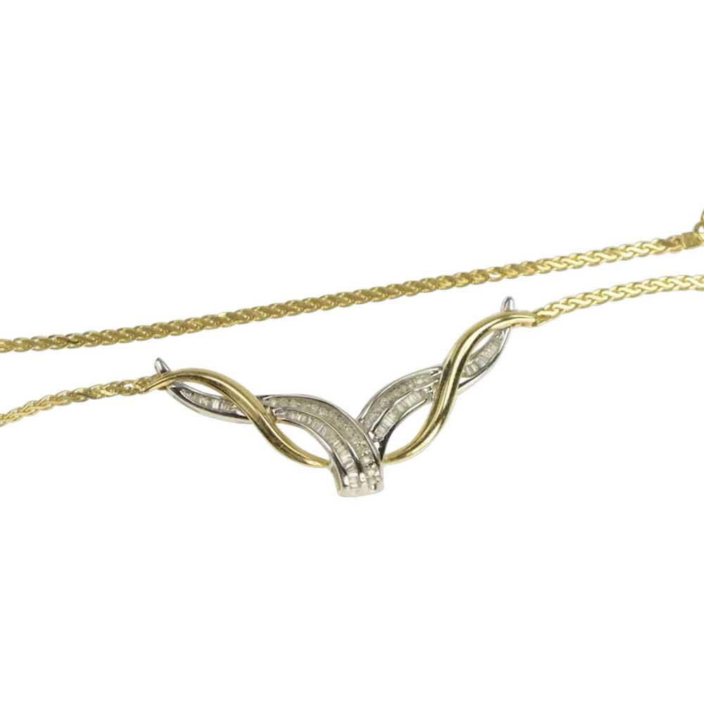 14K 0.75 Ctw Diamond Chevron Loop Chain Necklace … - image 1