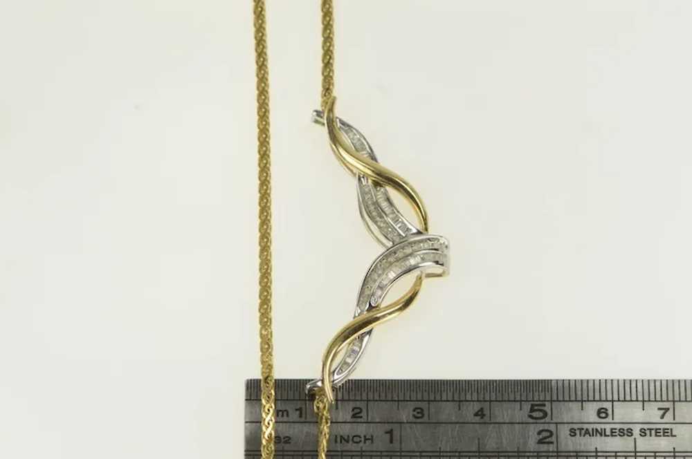 14K 0.75 Ctw Diamond Chevron Loop Chain Necklace … - image 4