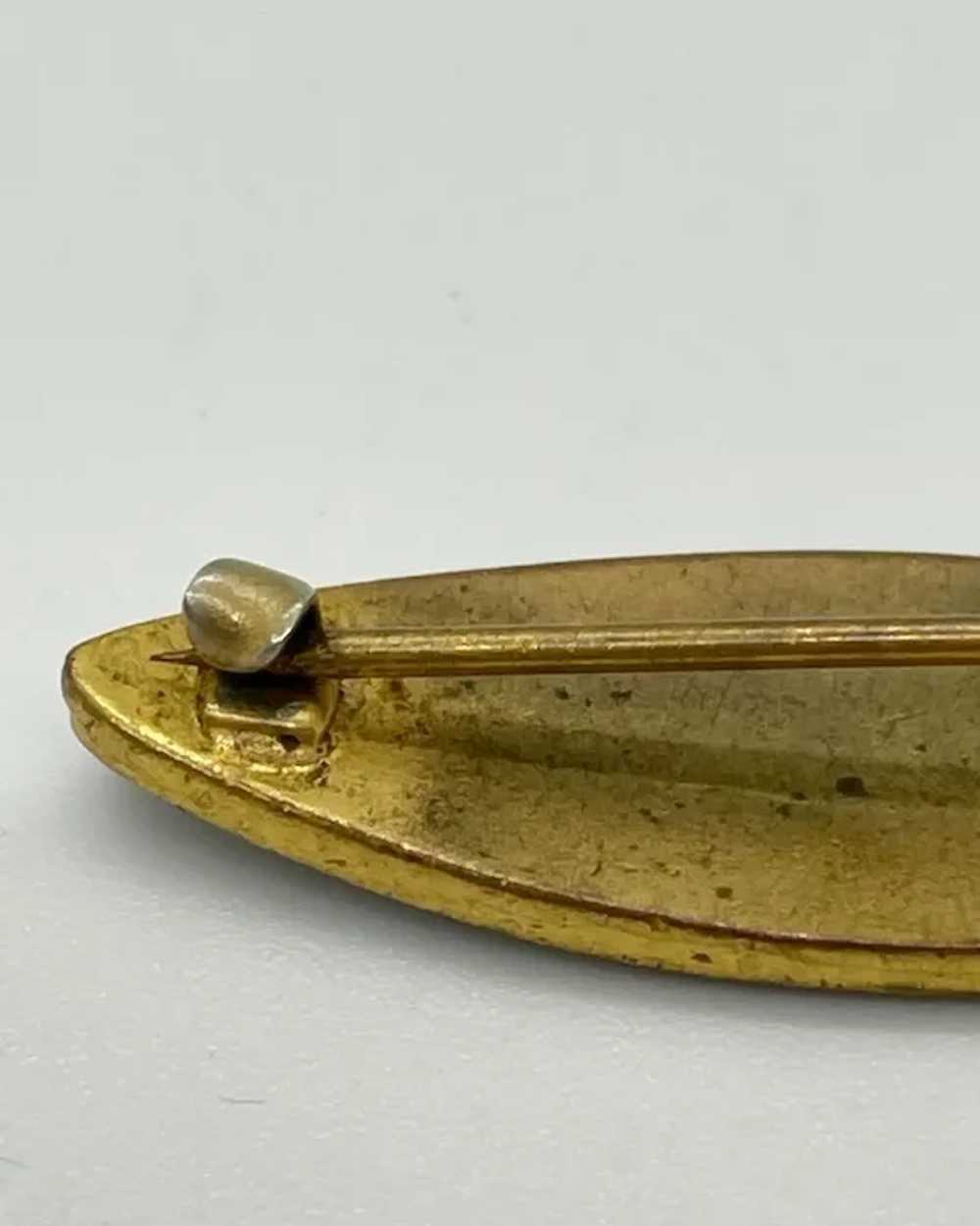 Art Deco antique guilloche enamel and brass linge… - image 6