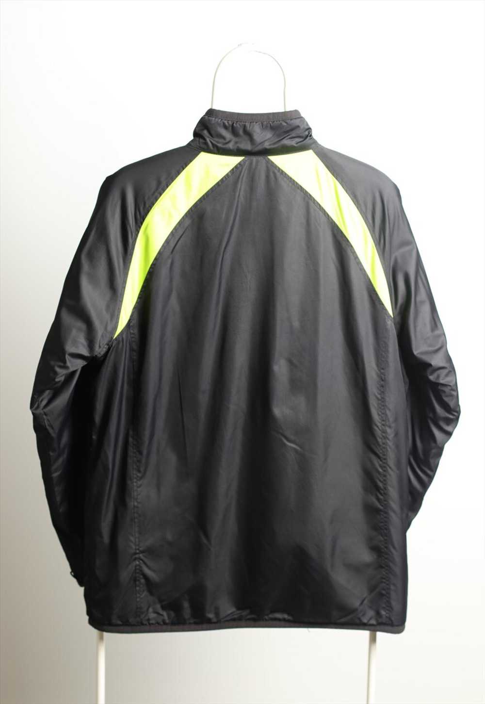 Vintage Champion Fleece Lining Jacket Black Neon … - image 3