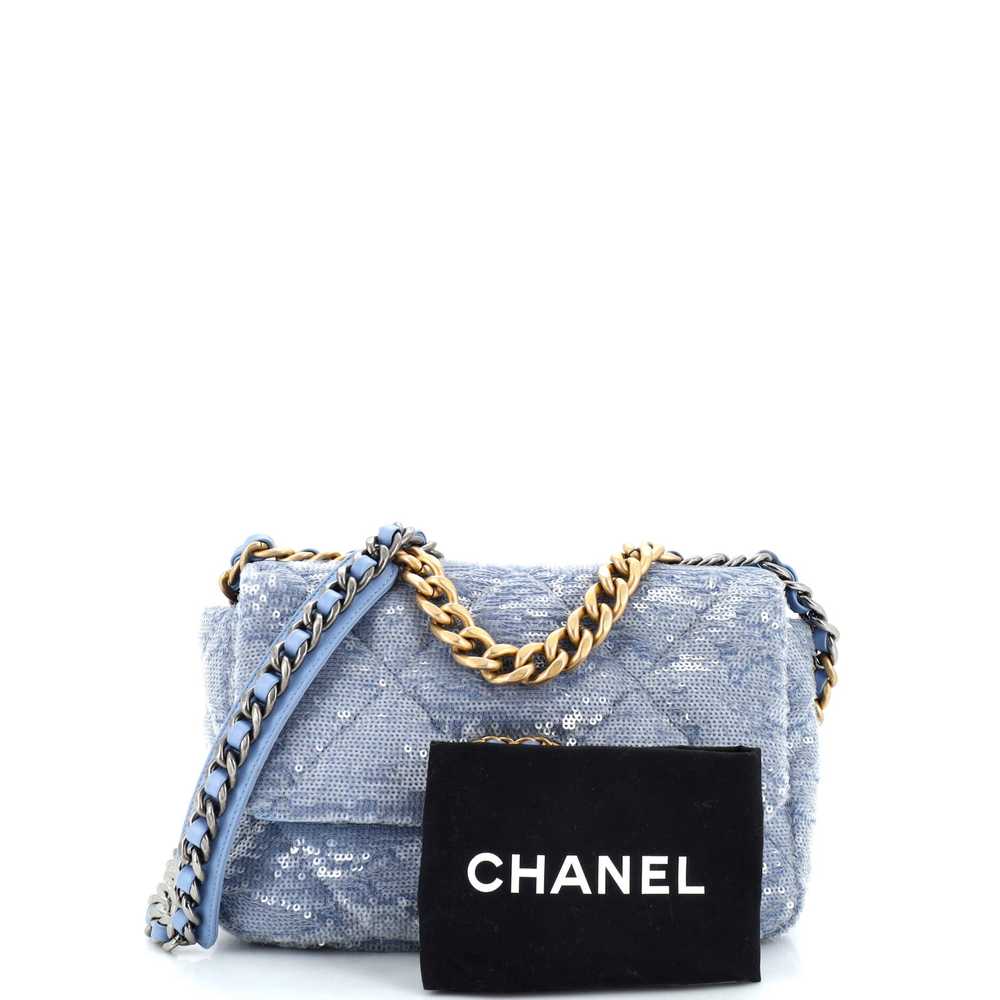 CHANEL 19 Flap Bag Quilted Sequins Medium - image 2