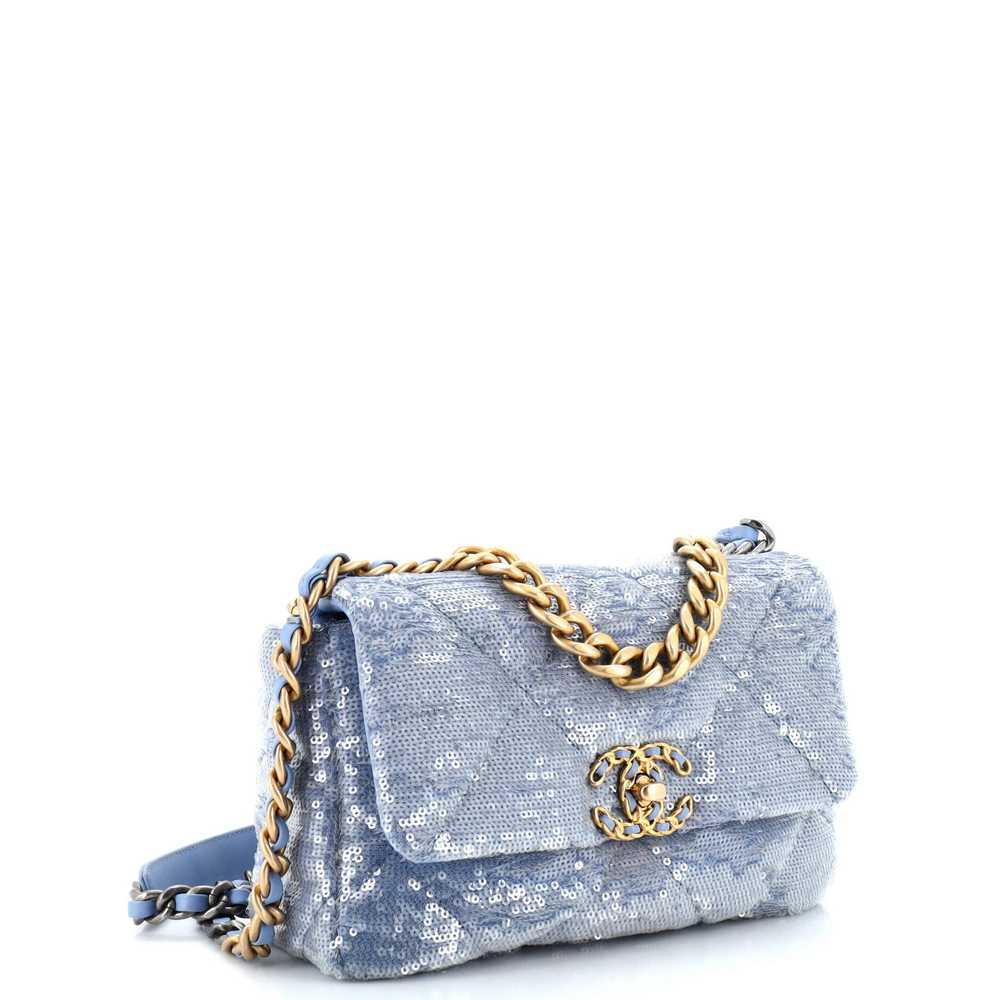 CHANEL 19 Flap Bag Quilted Sequins Medium - image 3