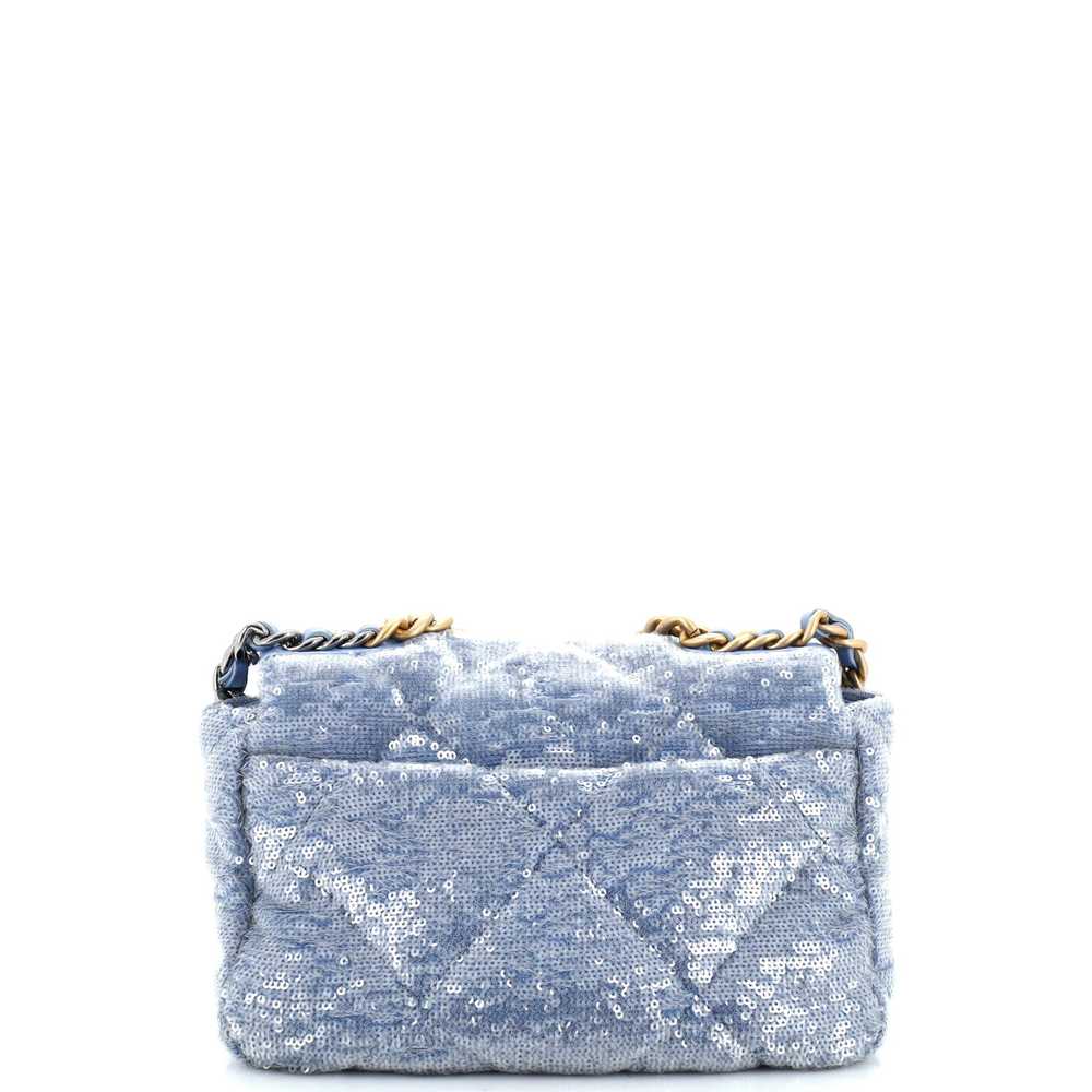 CHANEL 19 Flap Bag Quilted Sequins Medium - image 4