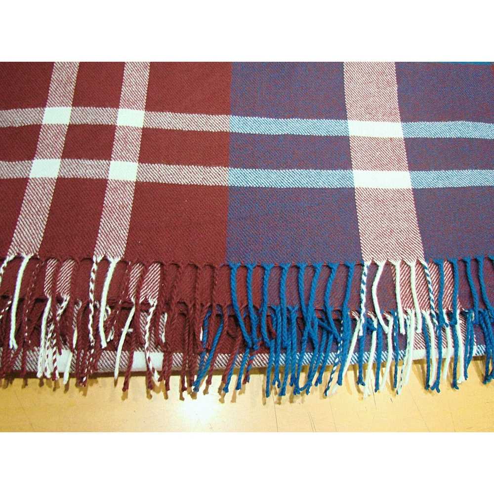 Generic Plaid Print Fringe Long Scarf Wrap Knit W… - image 10