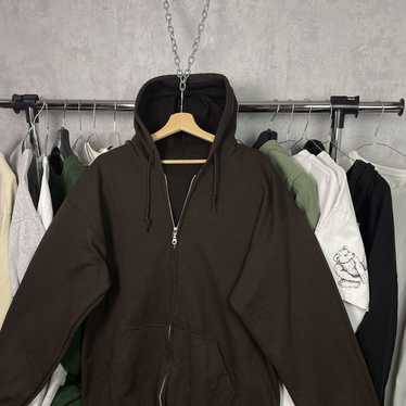 Blank × Streetwear × Vintage Brown Zip Hoodie ove… - image 1