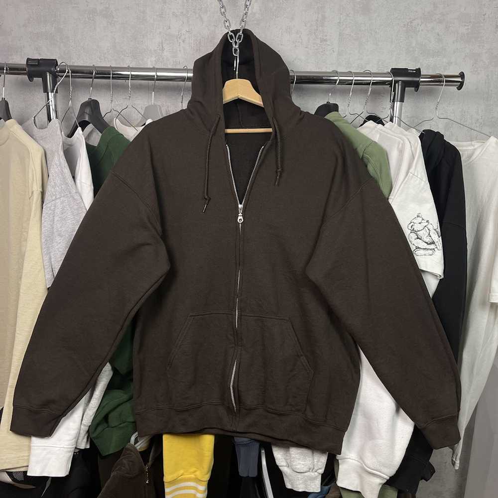 Blank × Streetwear × Vintage Brown Zip Hoodie ove… - image 2