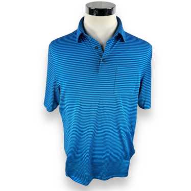 Kjus KJUS Polo Shirt Medium Blue Striped Golf Comf